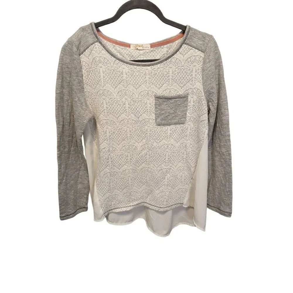 Rewind Lace Top with Pocket and Side Panels Women's Size Large